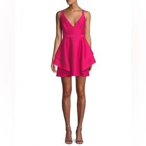 Halston Heritage Pink Fit and Flare Cocktail Dress